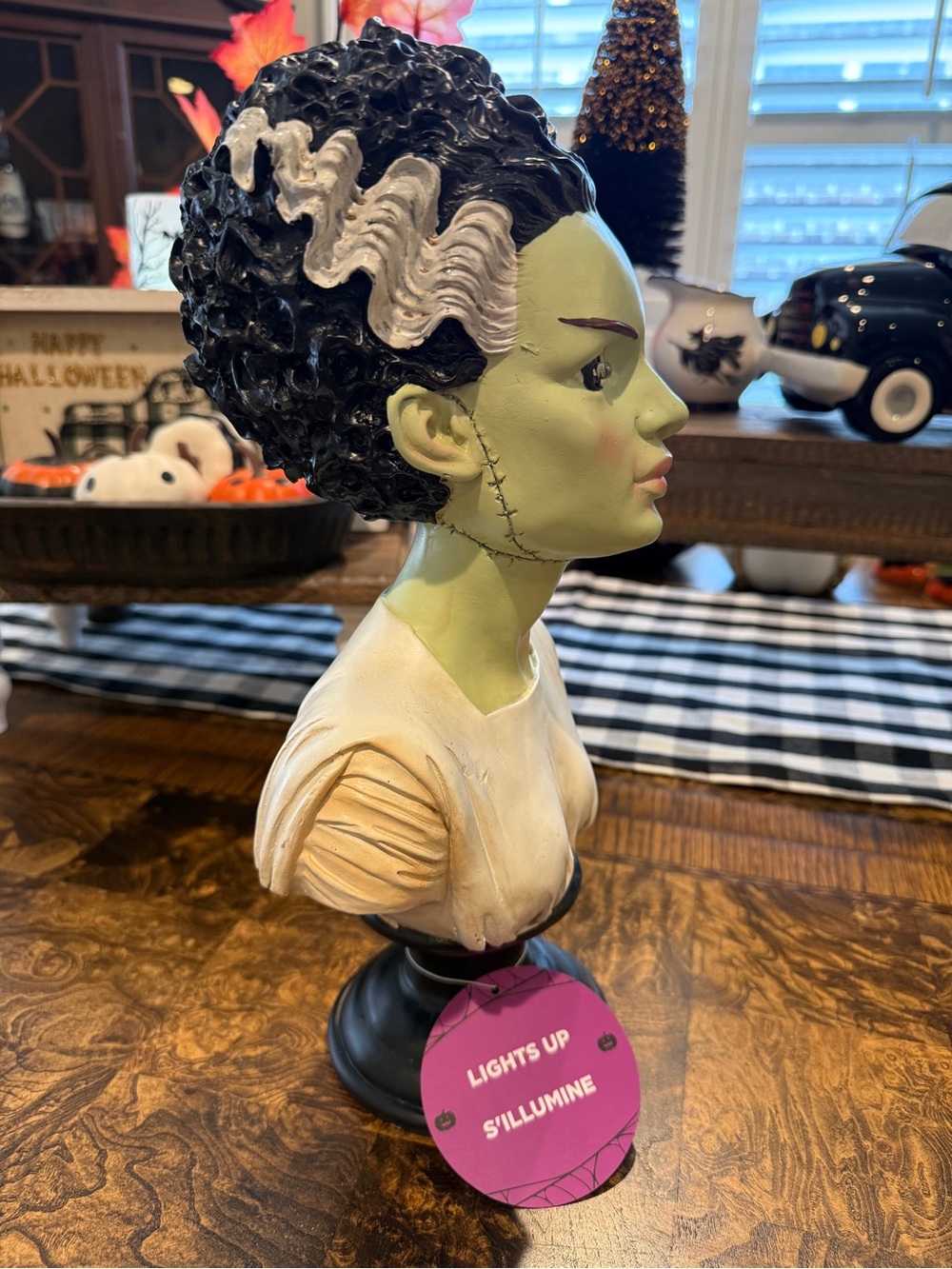 T.J.Maxx Green & Black Frankenstein Bride Bust Decorative Accent - Picture 2 of 4